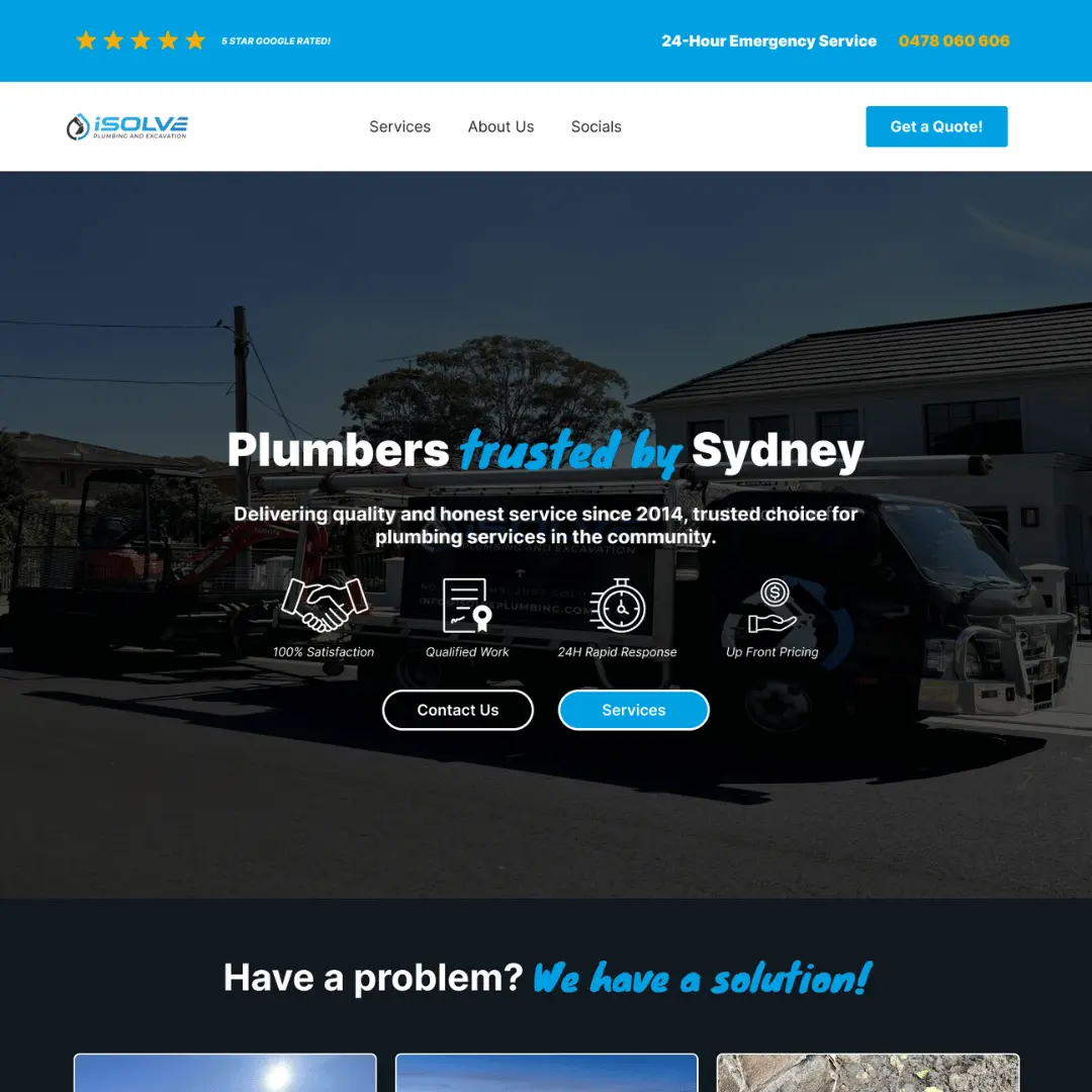 iSolve Plumbing ⋅ 2024 screenshot